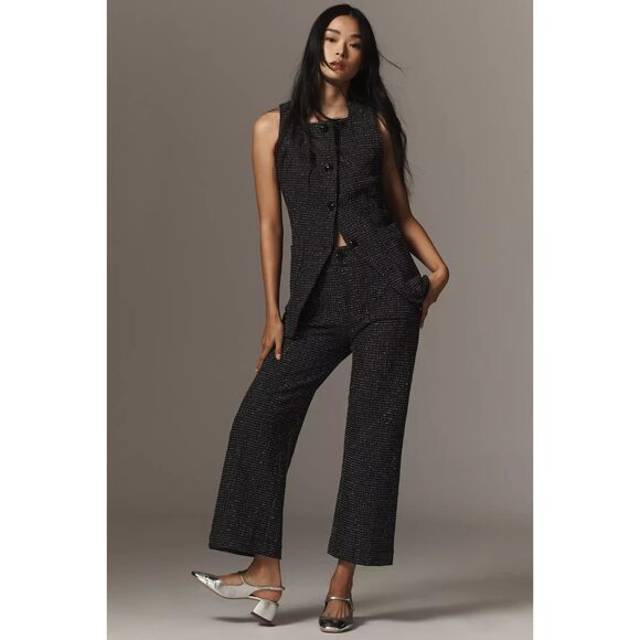 Anthropologie The Colette Cropped Wide-Leg Pants Maeve Tweed Edition Size 24 NWT - Picture 1 of 6